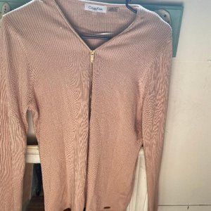 Blush Calvin Klein zipper sweater (New-Sz L)